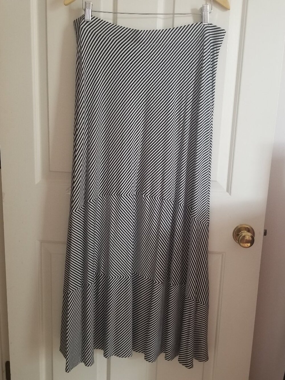 chico's striped seamed maxi skirt NWT
